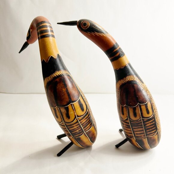 Set of 2 Imported Decorative Wooden Birds , each w/ Rattle sound when shaken - Picture 4 of 6